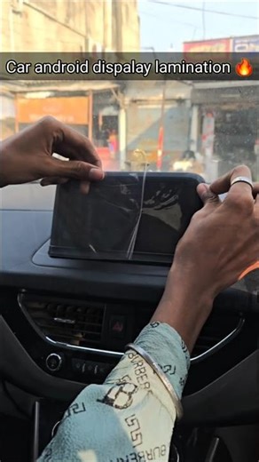 Car android display lamination | Tata Nexon Screen Guard #carmodification #tata #tatamotors