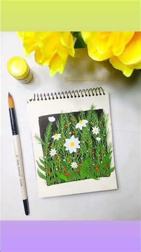 🌼 White Flower Painting | Easy Art for Beginners 🎨 #art #shorts #trend