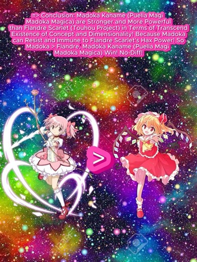 Madoka Kaname (Puella Magi Madoka Magica) Solo Flandre Scarlet (Touhou Project) No-Diff!