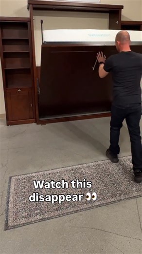 Brick and Mortarless Design Center on Instagram: "Watch This Wall Bed Disappear 👀 Space-Saving Magic #spacesavingfurniture #murphybed #smallspaceliving #furnituredesign"