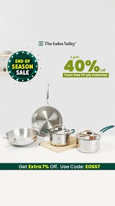 ❤️𝑬𝑵𝑫 𝑶𝑭 𝑺𝑬𝑨𝑺𝑶𝑵 𝑺𝑨𝑳𝑬 𝑰𝑺 𝑳𝑰𝑽𝑬❤️ 𝐂𝐨𝐨𝐤 𝐡𝐞𝐚𝐥𝐭𝐡𝐲 𝐞𝐯𝐞𝐫𝐲𝐝𝐚𝐲!💚 Choose the finest quality cookware. Choose The Indus Valley’s Premium Tri-ply Stainless Steel Cookware. ✅ Truly Healthy ✅ 3X Better Than Ordinary Steel & Non-stick ✅ Locks 85% Nutrients ✅ Cook Faster Saves Time & Money ✅ 90% Less Food Burning/Sticking ✅ Super Easy To Clean ✅ Long Lasting Assurance 🤗Easy Returns & Exchange🤝 | Free Delivery ✨| EMI💵 | COD 🚪| Customer Support🎧 | The Indus Valley