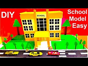 My SCHOOL Building MODEL (3d) Making Using CardBoard | DIY project | science project | howtofunda
