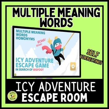 Winter Multiple Meaning Words Homonyms Digital Escape ELA and Speech Therapy