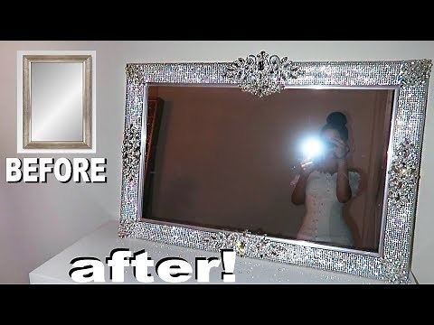 DIY RHINESTONE VANITY MIRROR!