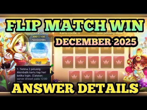 FLIP MATCH AND WIN ANSWER DETAILS | DECEMBER 2025 | CASTLE CLASH