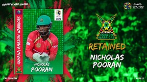 BREAKING NEWS!!! Nicholas Pooran is back with The Guyana Amazon Warriors for CPL 2021. This 100 not out against the Patriots was AMAZING 🤩 . #CPL21 #CPLDraft #CricketPlayedLouder #NicholasPooran | CPL T20