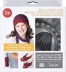 Boye 3701051001M Plastic Round Loom Knitting Set, 24 Pegs and 5.5" Diameter, 4pcs