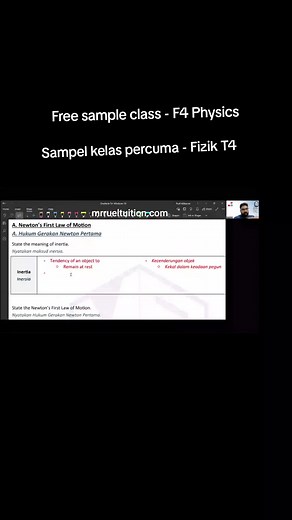 Understanding Inertia in Form 4 Physics Classes | Free Sample Class