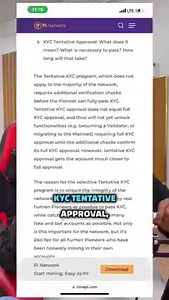 This is for tentative KYC ... Listen carefully to know the difference between tentative KYC approval and full KYC approval.💎💜 . . . . . . . Pi-Network Connect Pinetwork crypto update Crypto Enthusiast Arena Lordvon | Pi-Network Connect