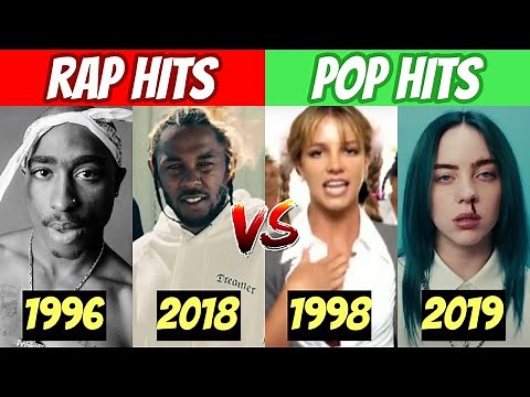 MOST Popular Rap vs Pop Songs of Each Year Since 1990