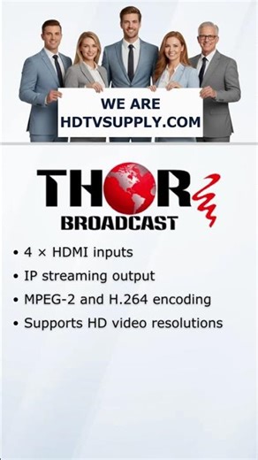 Thor Broadcast H-4HDMI-IPCast 4 HDMI Inputs H264 Network Encoder UDP