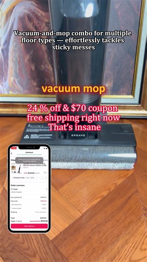 Omg don’t miss this discount #vacuummop #dreame #cleaning #tiktokshop #vacuumcleaner