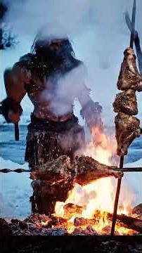 What happened when prehistoric people ate roasted lamb leg #viral #tiensu #history #ai #veo #fun #ai