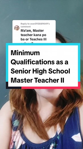 Minimum Qualifications for Senior High School Master Teacher II in DepEd