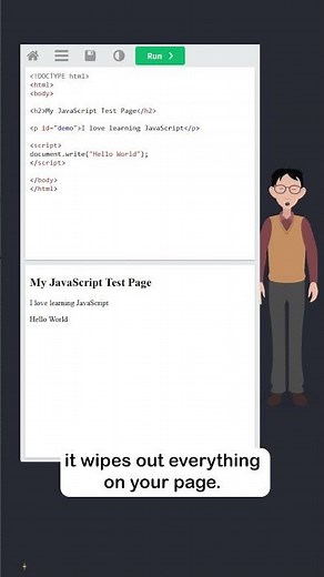 JavaScript Output - Part 2 - document.write() - #w3schools #javascript #programming