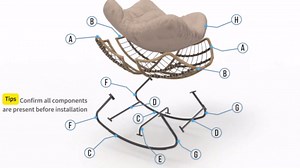 LEYCAY Outdoor Rocking Chair, Oversized Papasan Chair, Indoor Comfy Lounge Rocker with Cushion for Patio, Living Room, Porch, Balcony-Dark Grey