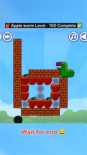 🍎 Apple worm Level - 100 Complete ✅ #gamingshorts #gaming #game #appleworm