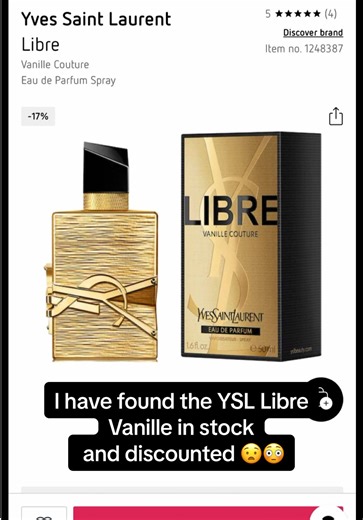 You can’t find this @YSL Beauty Libre Vanilla Couture anywhere right now because it’s sold out but I have found it!!! It’s in stock right now over at @parfumdreams and it currently has a discount. I’m unsure on stock but I believe these will go fast as everywhere else is sold out. This perfume is just gorgeous ✨💛 #ysl #fyp #libreperfume #perfumetiktok #viral