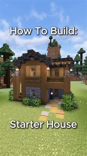 soup on Instagram: "Minecraft Starter House 🏡 #minecraft #minecrafttutorial #minecraftbuilding #minecraftbuilds #minecraftbuild"