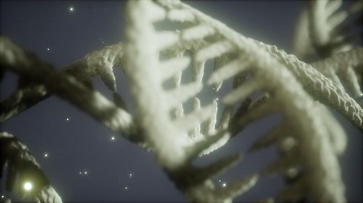 double helical structure of dna strand close-up animation