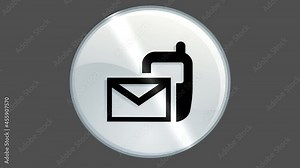 Message animation in HD resolution in alpha channel. Mobile phone with a mail box beside it logo/icon animation in high resolution