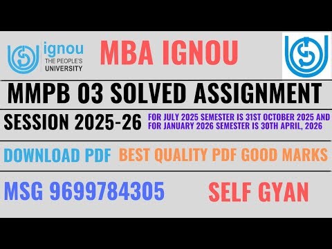 MMPB 03 solved assignment 2025 - 26 IGNOU MBA download SELF GYAN