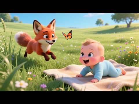 Fox Cub Plays in Green Grass 🦊🌿 Fun Animal Song for Kids | Learn Nature and Animals