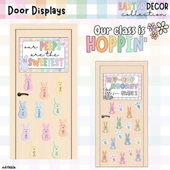 Easter Door Display Classroom Decor (editable Canva)