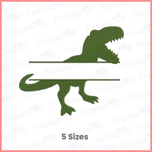 T-rex Split Embroidery Design, Dinosaur Name Frame Embroidery, Boy Embroidery Pattern, Dino Initial Design, Baby Boy Machine Embroidery - Etsy