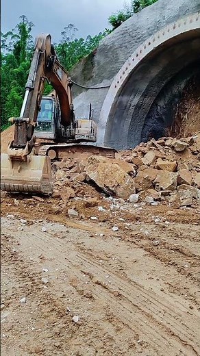 Excavator tunnel digging process for underground passage work