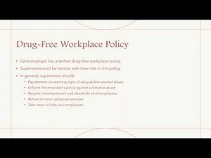 Supervisor Accident Investigation DMP Drug Free Workplace Training Session 1