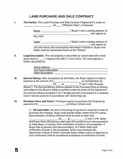 Land Purchase Contract