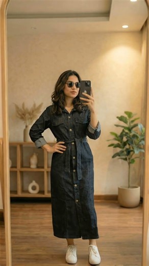 Denim Dresses Outfit Ideas | Casual & Chic Looks ✨. #DenimStyle #casualfashion
