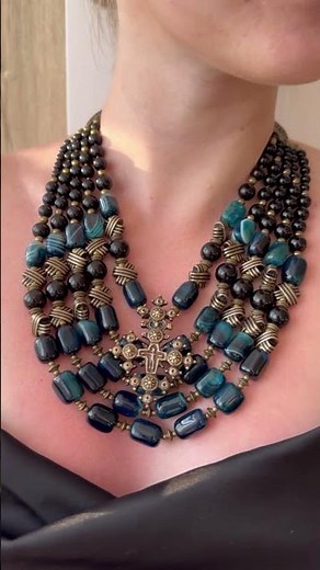 Incredible blue agate necklace