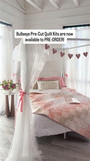 The Bullseye Pre-Cut Quilt Kits may have sold out in a few hours, but they are now available to PRE-ORDER! 🎉 Pre-orders are expected to ship mid February. Grab your kit now at quilt101.com. The Bullseye Pre-Cut Quilt Kit is all things pink, soft florals, and low-volume prints. We just love how calming and gentle this quilt is and how perfect it is for Valentine’s Day and the upcoming spring season. This Bullseye pattern is designed by @rubystarsociety and finishes at 76”x76”. This kit features 