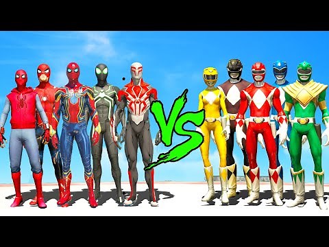 Power Rangers VS Spider Man - GTA 5 Epic Battle