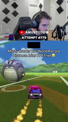 Musty distance pinch world record 779 tries - Rocket League clip