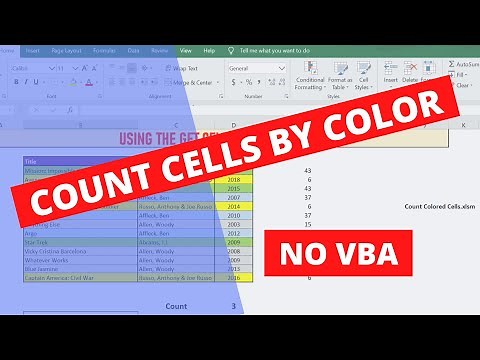 Count colored cells in excel - Without VBA