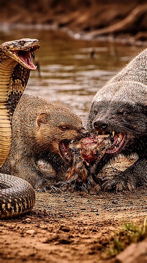 Snake vs Mongoose vs Honey Badger… Triple Battle for Survival 😱🔥