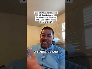 Can a CA Landlord Issue a 60-Day Notice of Termination of Tenancy and 3 Day Notice to Pay Rent or