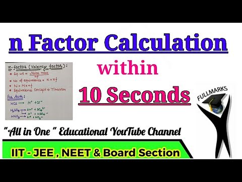 n factor calculation | Easy trick | Valency Factor Calculation