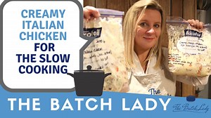 Ok next week we move onto a new section but thought you might Like one last slow cooker recipe. Creamy Italian Chicken, great with rice, pasta or a baked potato, very versitile and so easy to make. You can pour it straight into the slow cooker or can do make ahead dump bags. I shall let you know on Thursday what the new section will be. The Batch Lady | The Batch Lady