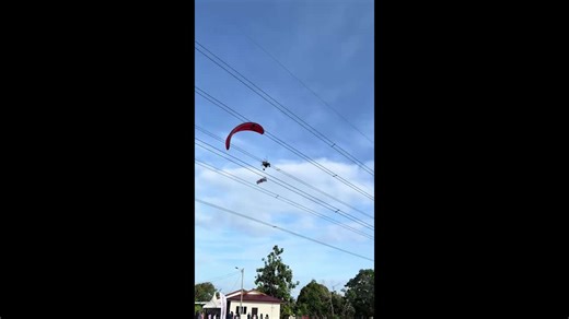 Paramotor pilot crashes into power lines and plunges into rice field