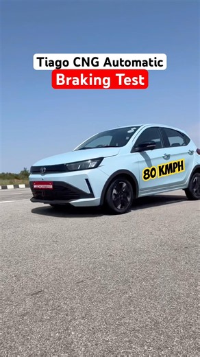 Braking Test with Tata Tiago CNG Automatic #manishbhardwaj #braketest #speedtest #tatacars #shorts