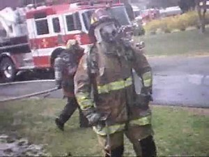 Firefighter closecall while wearing helmet cam