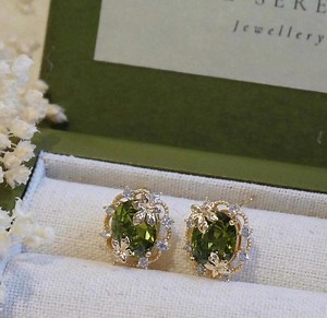 Green Zirconia Earrings, Peridot Green Zircon Earrings, Zircon Stud Earring, Dainty Gemstone Earrings, Anniversary Gifts, Birthday Gifts - Etsy