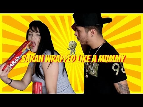 SARAN WRAPPING HER LIKE A MUMMY!(;