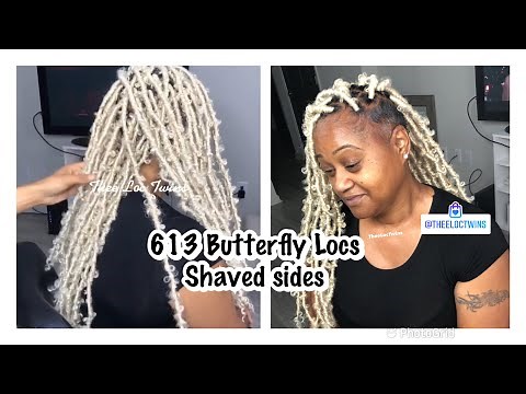 Butterfly Locs Waterwave Freetress 613 Shaved Sides | Thee Loc Twins | dsoleil twins