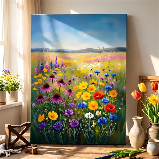 Colorful Wildflower Paint by Number Kits Boho Floral Botanical Canvas Wall Art Acrylic Number Painting Kits - Etsy Canada