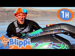 Blippi learns how to ride a JET SKI!!! | 1 HOUR OF BLIPPI TOYS! - Videos For Kids